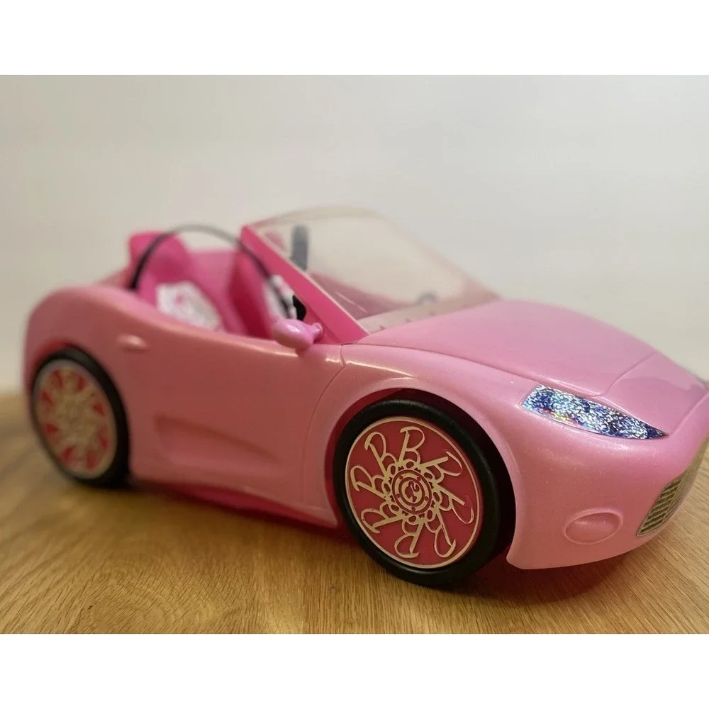 2010 MATTEL BARBIE GLAM PINK CONVERTIBLE‎ SPORTS CAR 2 SEATER FITS BARBIE DOLL